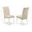 6 Piece Kitchen Table Set Contains a Rectangle Dining Table and 4 Cream Linen Fabric Parson Chairs with a Bench, Linen White-2048473735-2060799712-2048473730