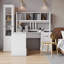 Bureau 60 po noir antique + rehausse - 2 tiroirs, tablettes ouvertes, plateau imperméable, hauteur 65 po, poste de travail classique-1239435709