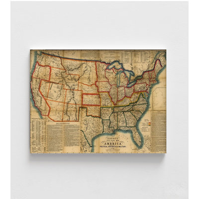 États-Unis pendant la période de la guerre civile 1863, impression d'affiche de la guerre de Sécession, carte de l'histoire des États-Unis, décoration murale de la guerre, cadeau de l'histoire, décor de classe de professeur d'histoire