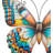 20" Garden Vibe Metal and Glass Floral Butterfly Wall Décor with Painted Wing Accents-Multi-128848065-128848069