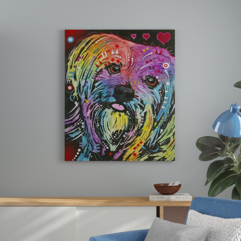 « dog art 10 », reproduction d’impression, H 28 po x l 24 po x P 1 po, Cadre blanc