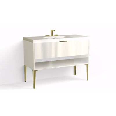 Modo 48" W Freestanding Single Bathroom Vanity with Dean Leg