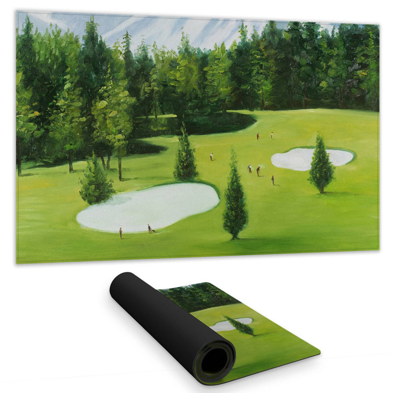 Golf course with mountains view - 14.00"x24.25" Desk mat