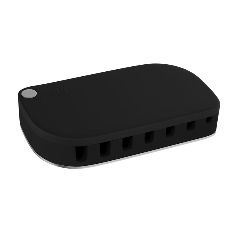 Organisateur de bureau de gestion des câbles - Gestion des câbles pour 7 câbles d'ordinateur, de charge ou d'alimentation avec base antidérapante et housse de rangement attachée par SimpleCord