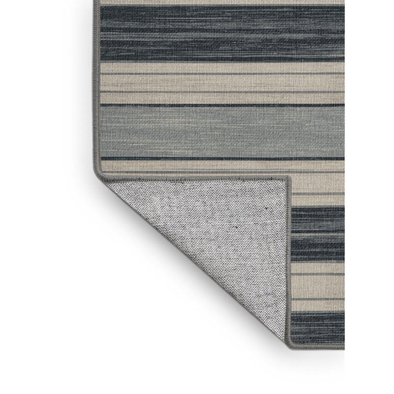 Washable Stone Light Gray Striped Area Rug, Rectangle 2' x 3'