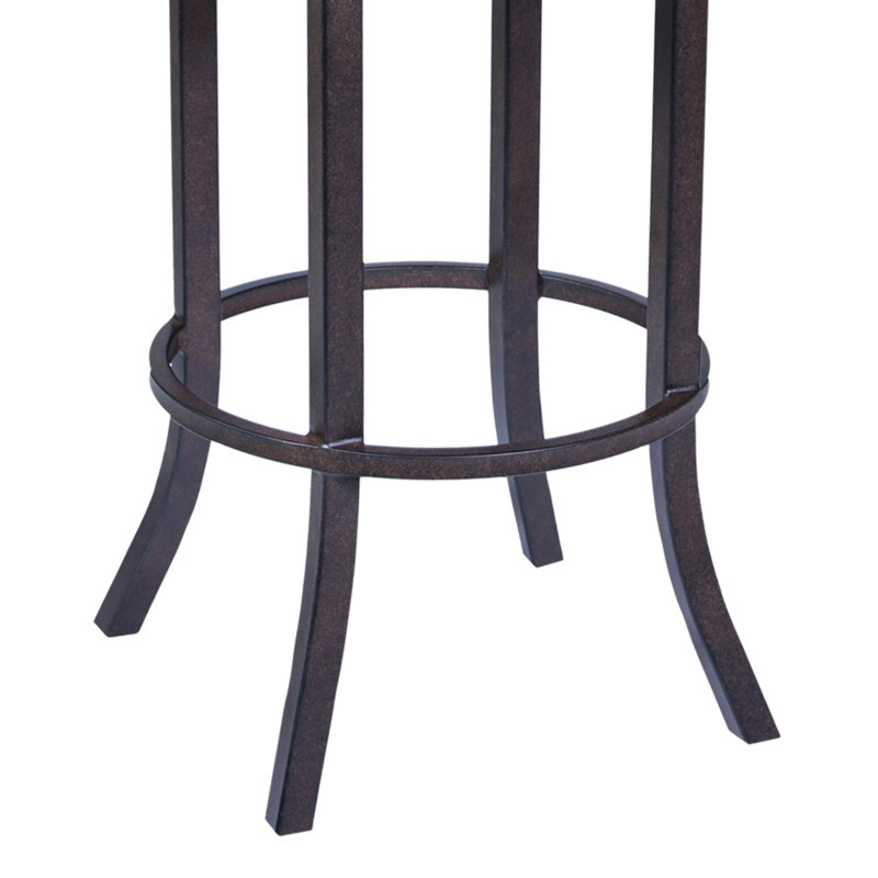 Transitional Swivel Counter or Bar Height Bar Stool with Iron Metal Frame and Faux Leather Seat, Bar Stool (30" Seat Height)