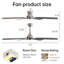 Ventilateur de plafond moderne de 52 pouces avec 3 lumières à DEL, Sofucor, ventilateur de plafond à 5 pales avec télécommande, ventilateur de chambre à coucher et ventilateur de salon, nickel-1820426881