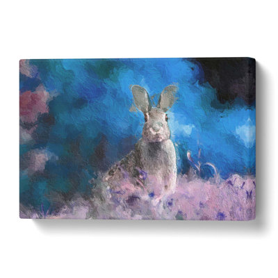 Curious Hare In Abstract - Wrapped Canvas Painting