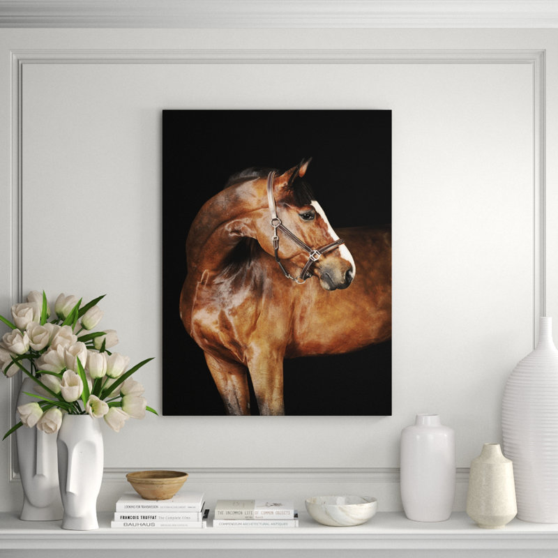 Cheval brun clair - Photographie sans cadre sur papier, H 40 po x l 30 po x P 1,5 po