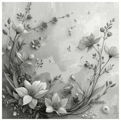 Édredon à arrangement floral monochrome