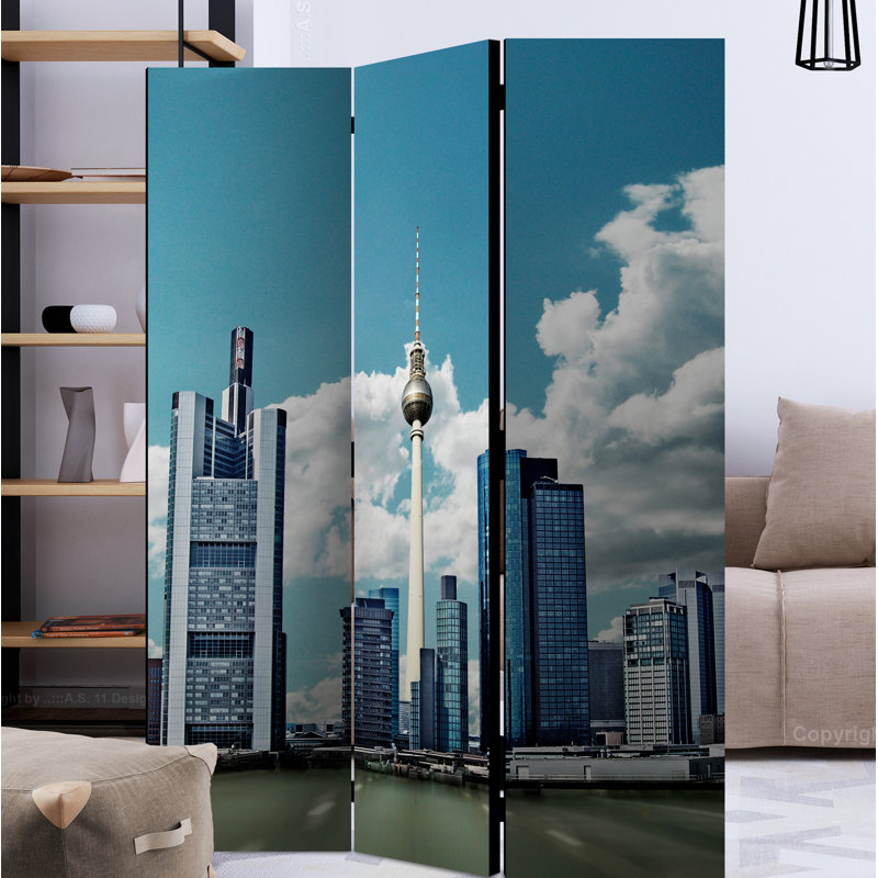 Macauley 172cm H Folding Room Divider, 3