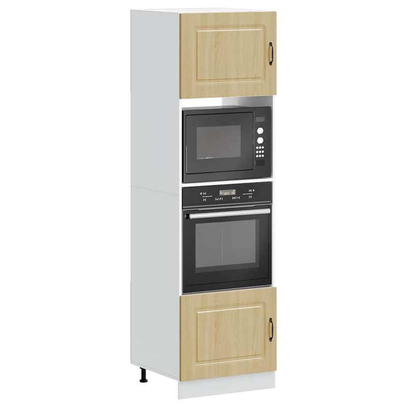 Oven Cabinets 2 Pcs Lucca Engineered Wood, Sonoma Oak
