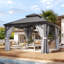 Pavillon de jardin à toit rigide avec structure en aluminium et double toit en acier galvanisé-131222994