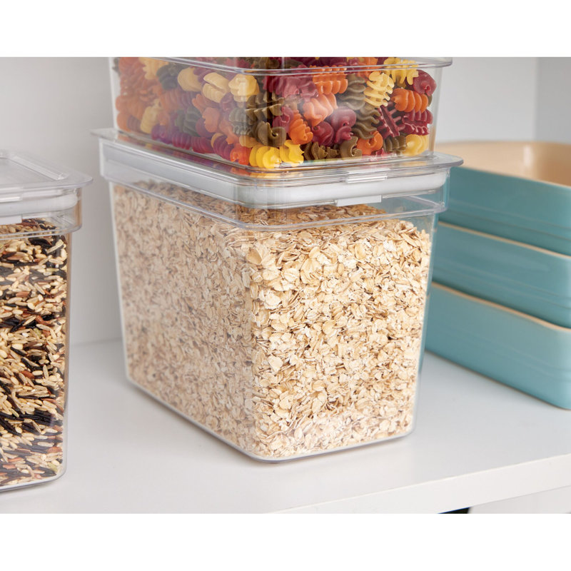 iDesign Medium Tall Dry Goods Storage Bin, The Fresh Collection – 5” L x 8.1” W x 6” H, Clear Bin