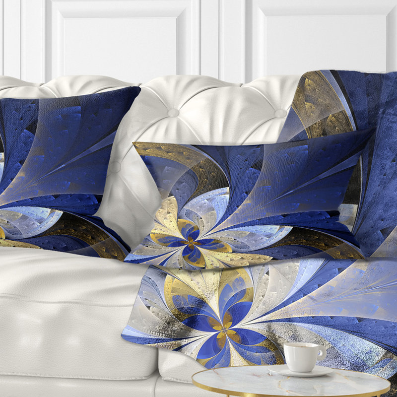 Coussin lombaire floral à motif fractal