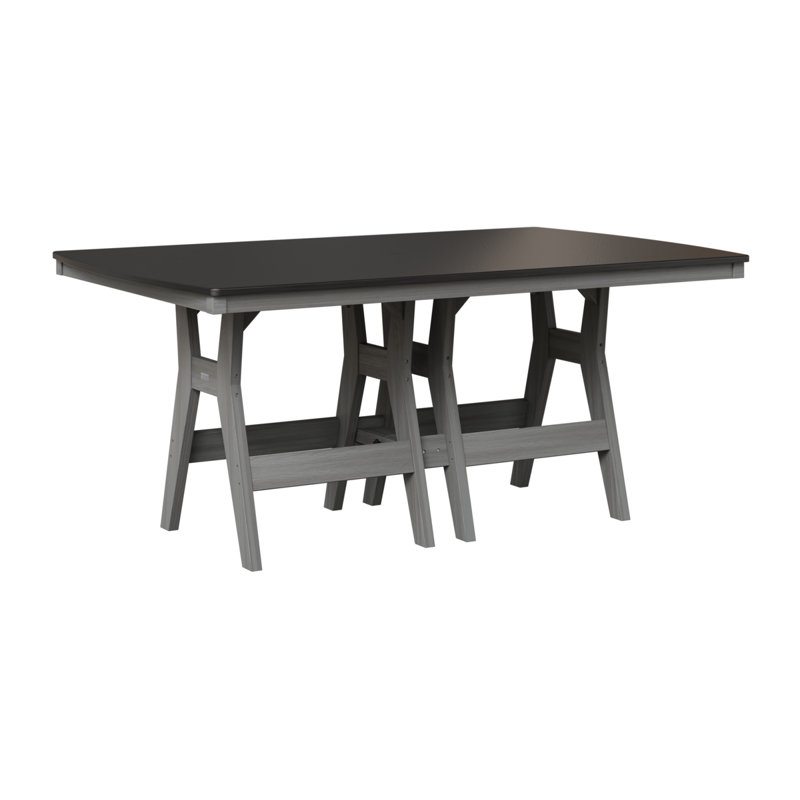 Harbor Outdoor Dining Table, 30.37" H x 72" W x 44" D, Driftwood Gray, Hammered Top Black