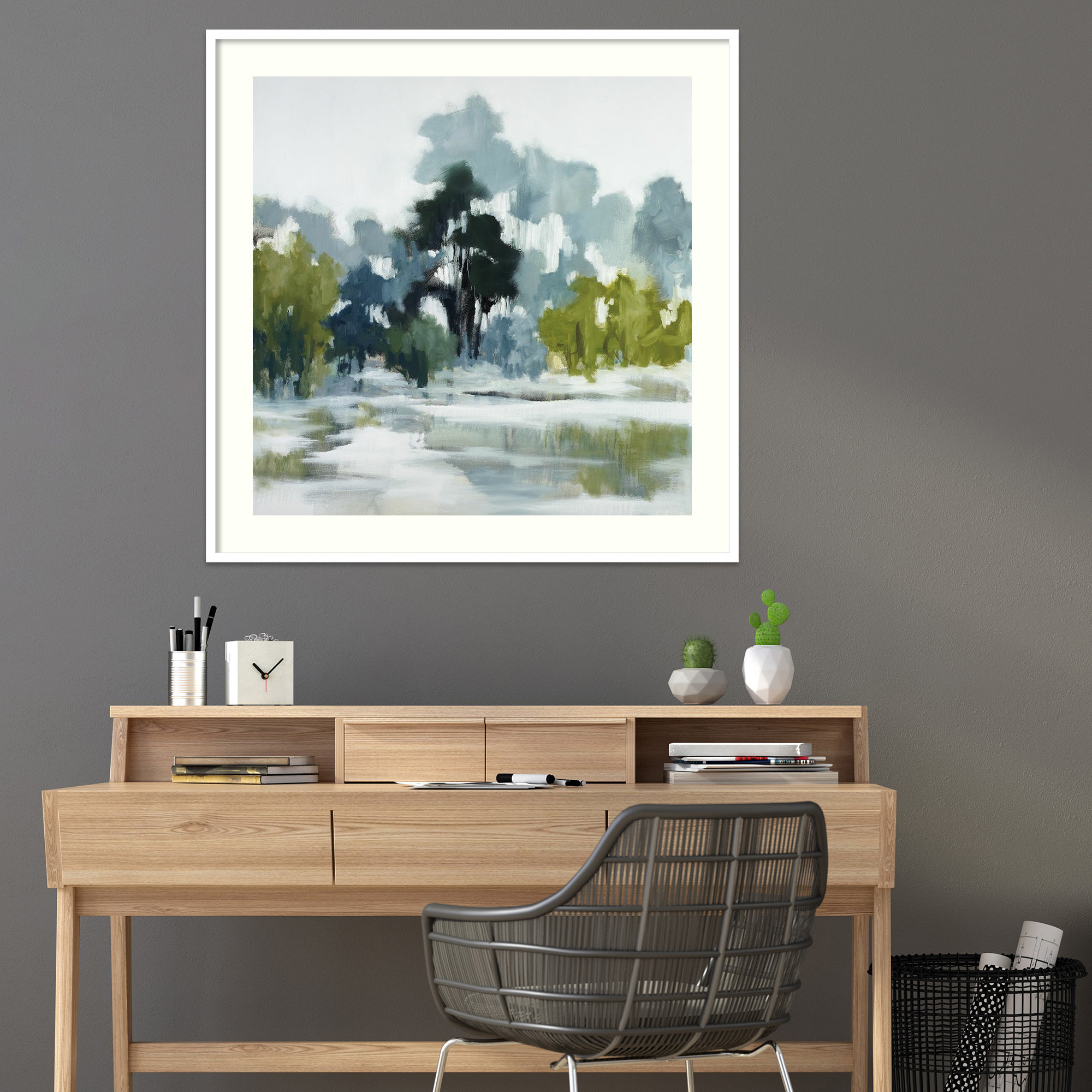 Reflections by Jacqueline Ellens, 25" H x 25" W, White Framed Paper