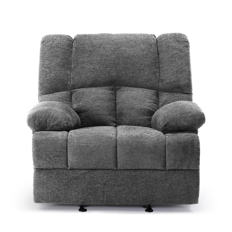 Catherne 40.1" Wide Upholstered Recliner, Gray Performance Chenille