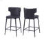 Ensemble de 2 tabourets de bar de 28 po de hauteur comptoir, ensemble de 2 chaises de bar modernes revêtues de cuir synthétique, repose-pieds et structure en métal pour îlot de cuisine, table de bar et salle à manger-796491631