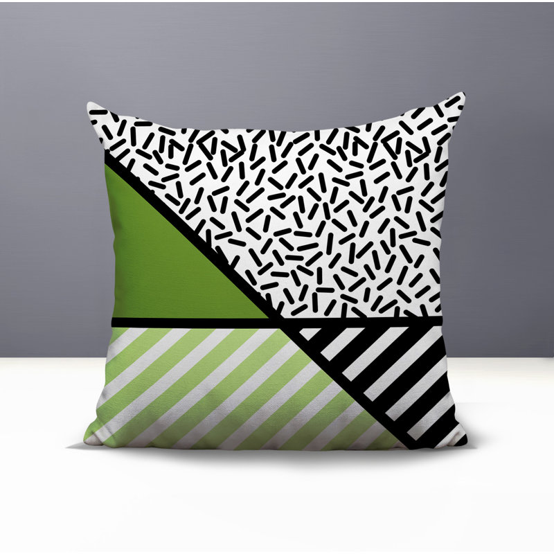 Coussin décoratif intérieur / extérieur Shapira, Chartreuse, Carré 20 po