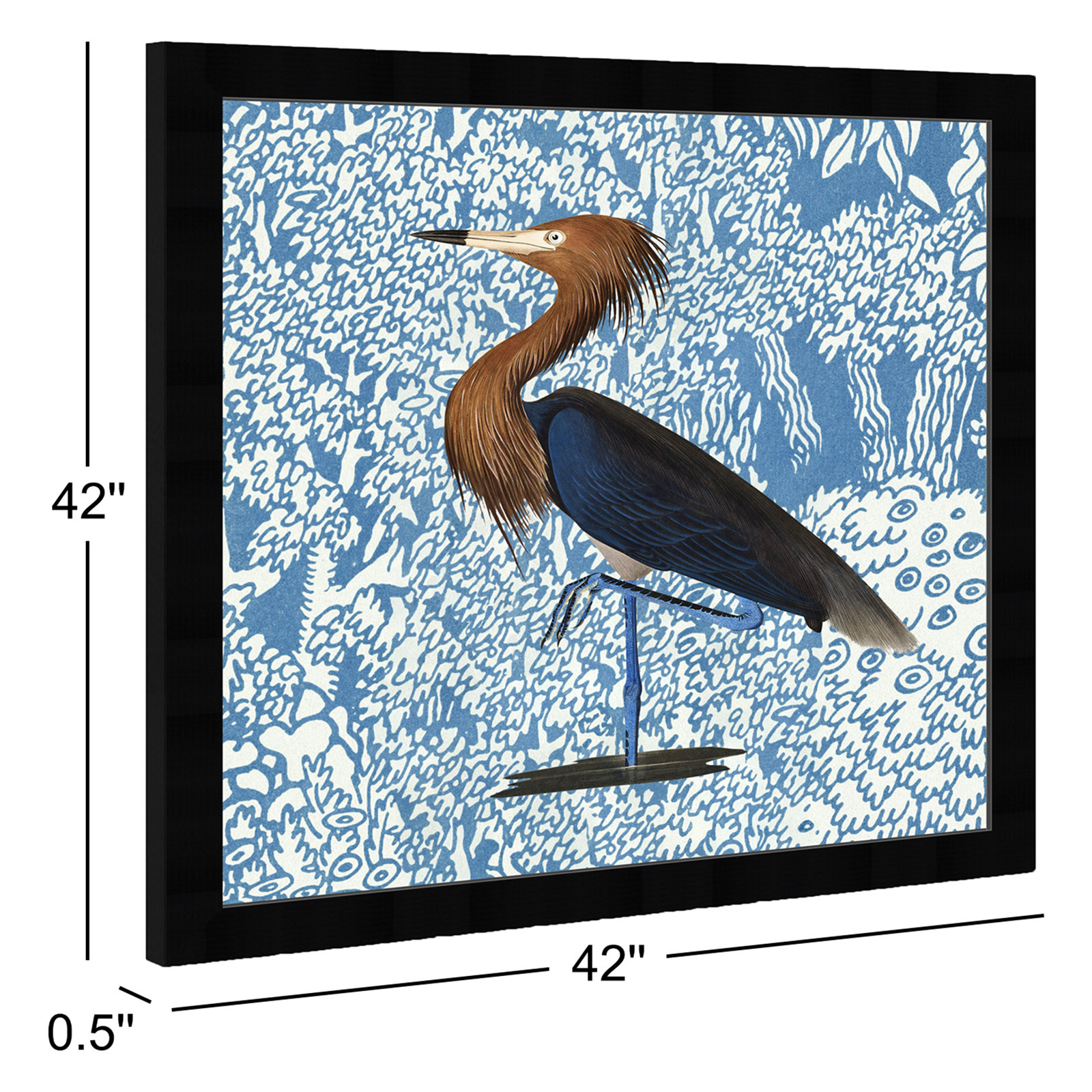 Bird Pose by Oliver Gal, Black, 42" H x 42" W x 0.5" D