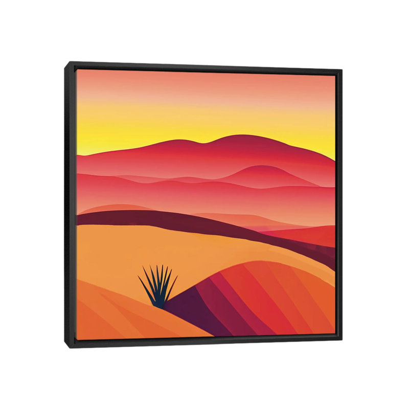 Téquila Sands, H 18 po x l 18 po, Cadre flottant noir