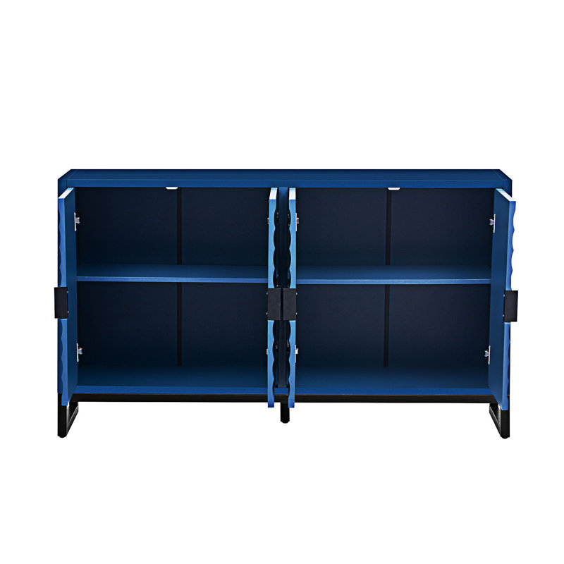 Storage Cabinet with Doors, Navy Blue
