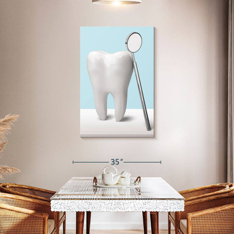 Miroir et dent Alcaraz, H 45 po x l 30 po
