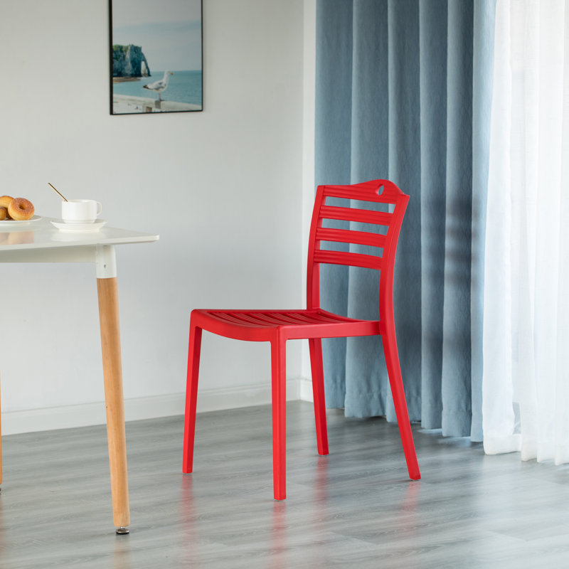 Barnesville 18.5'' H Stacking Side Chair, Red, 1
