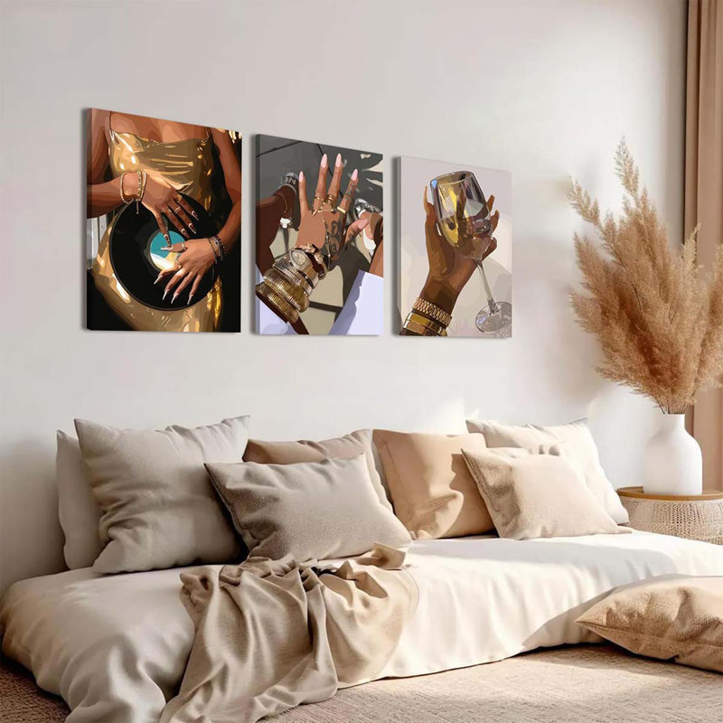 3 Piece Wrapped Canvas Print, 40 cm H x 30 cm W