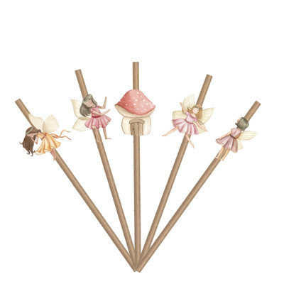 10 pailles en papier pour fées de jardin