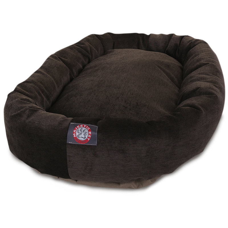 Extra Large Brown Micro Velvet Orthopedic Elevated Pet Bed