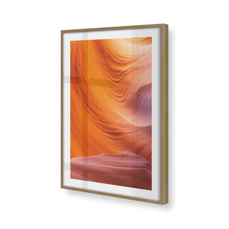 Sculpted by Time v3 Rolled Print, Brushed Gold Picture Framed, 14" H x 11" W x 1.25" D