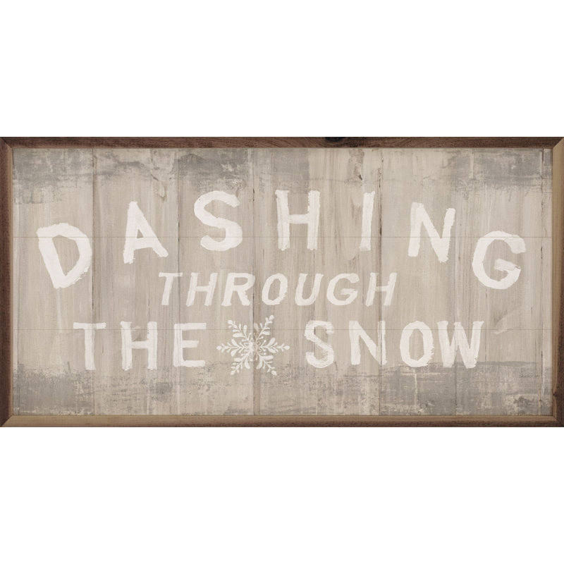«Woodland Holiday Sign Dashing By Danhui Nai» sur bois, H 18 po x l 36 po