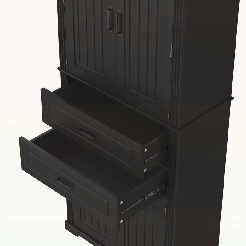 Versatile Storage Cabinet with Adjustable Shelves and Drawers,Ideal for Organized Living in Multiple Rooms, Black