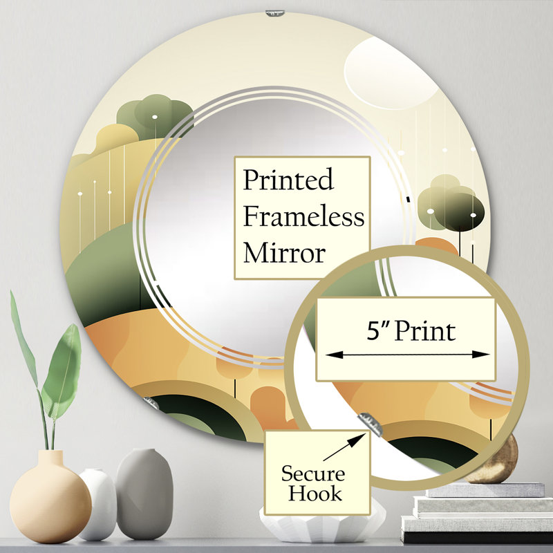 Schurman - Miroir mural moderne rond, 24 po x 24 po