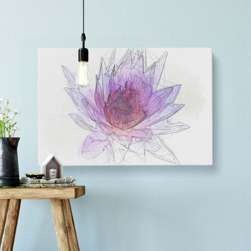 Water Lily In Abstract - Wrapped Canvas, 60cm H x 91cm W x 3cm D