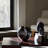 Black Modern Glam Metal Vase with Sculptural Rim Detailing - 10.5" Tall Decorative Accent for Home or Office