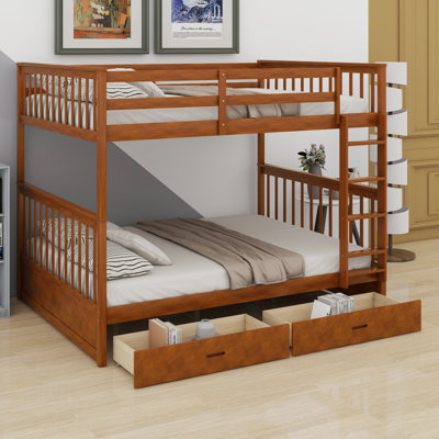 Bunk Bed With Ladders And Storage Drawers