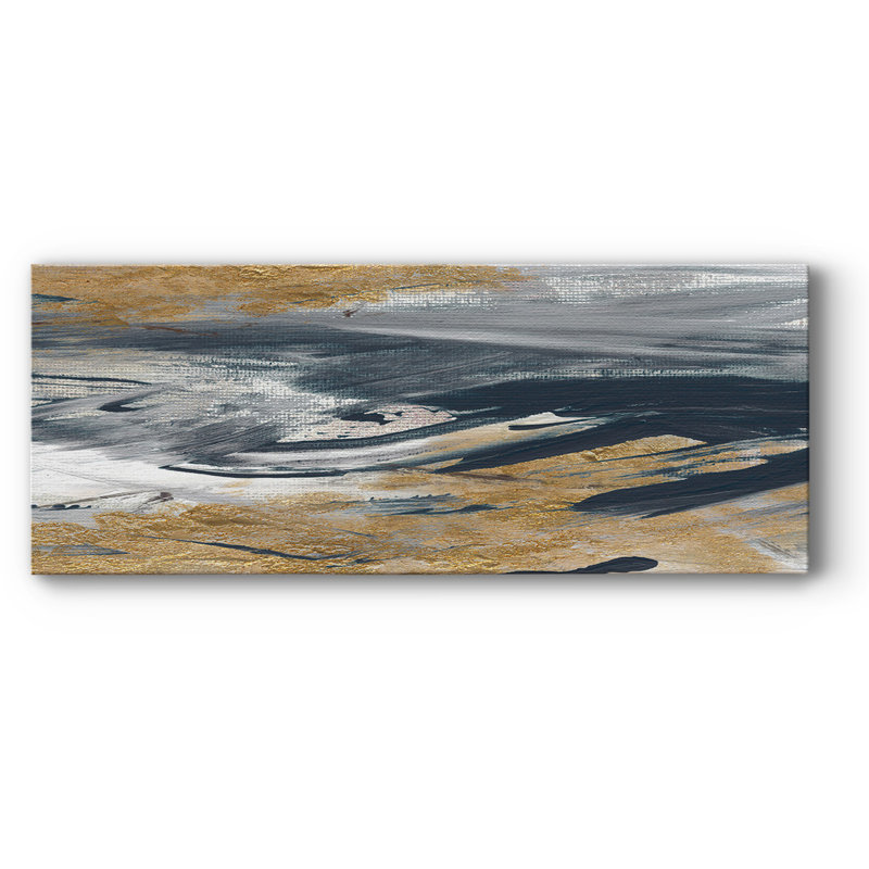 Tumultueux bleu marine sur toile, H 20 po x l 50 po x P 1,5 po