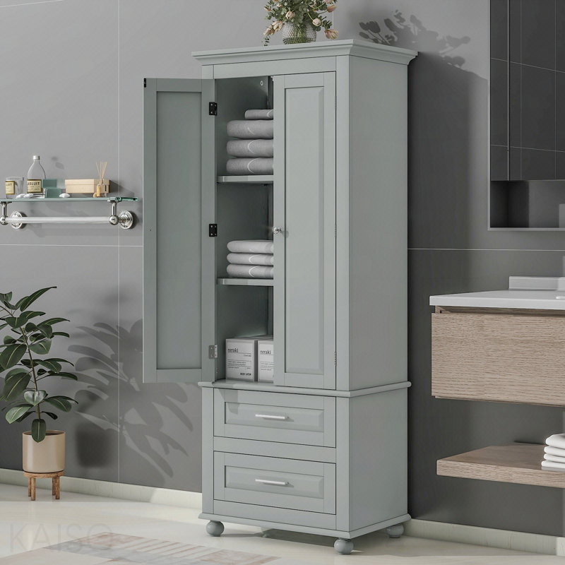 Armoire de rangement haute avec deux tiroirs