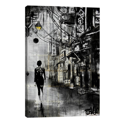 Chinatown Walk by Loui Jover - Wrapped Canvas Print