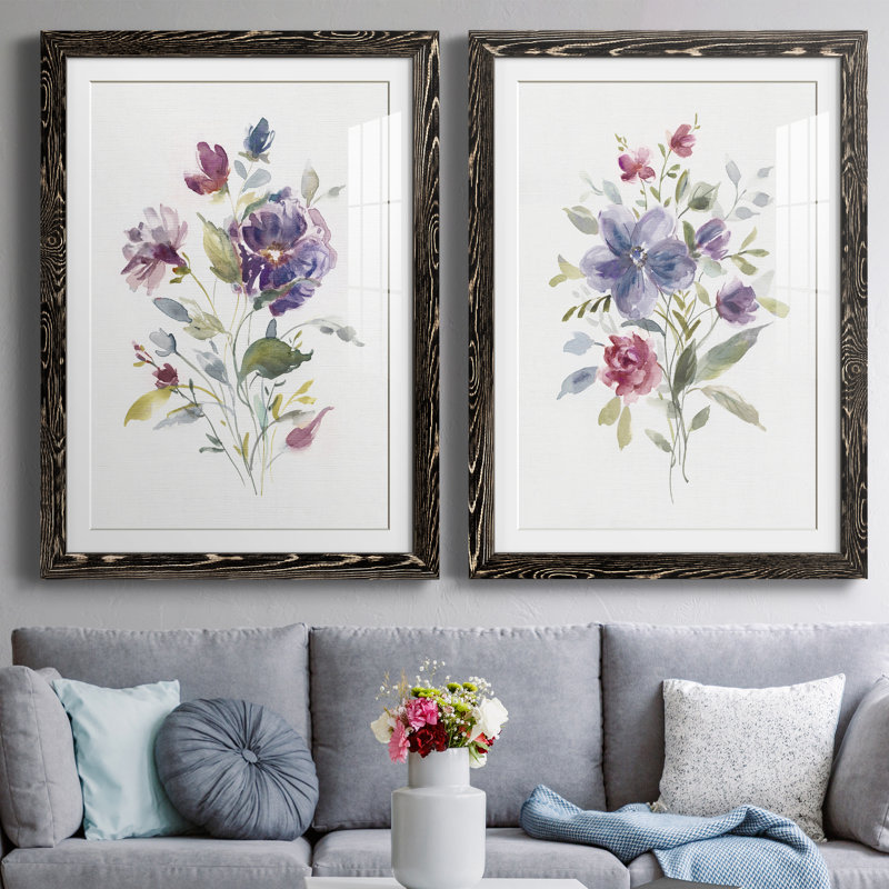 Couleur variété I - ensemble de 2 peintures, H 37,5 po x l 55 po x P 1,5 po, Papier encadré noir