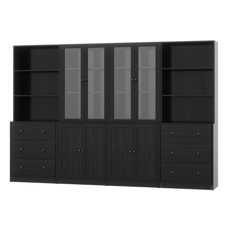 Reshelle Book Cabinet Storage Bookcase, Black