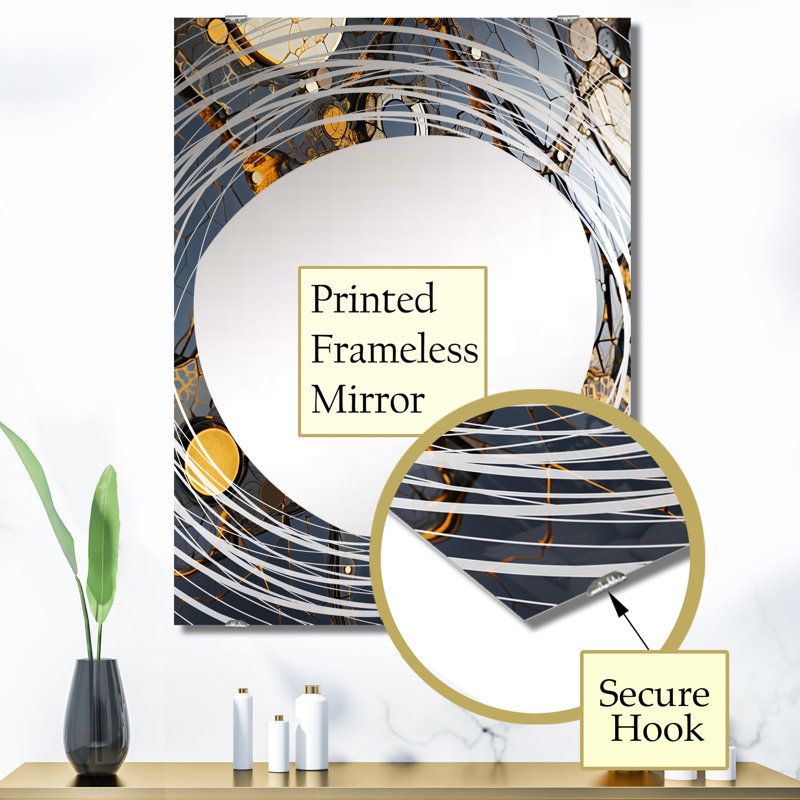 Farrill - Miroir mural géométrique abstrait MIR137182, 40 po x 30 po