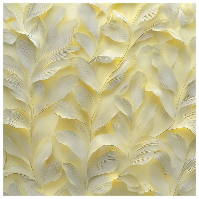 Rideaux de douche à texture de feuille jaune très longs, L 70 po x H 84 po