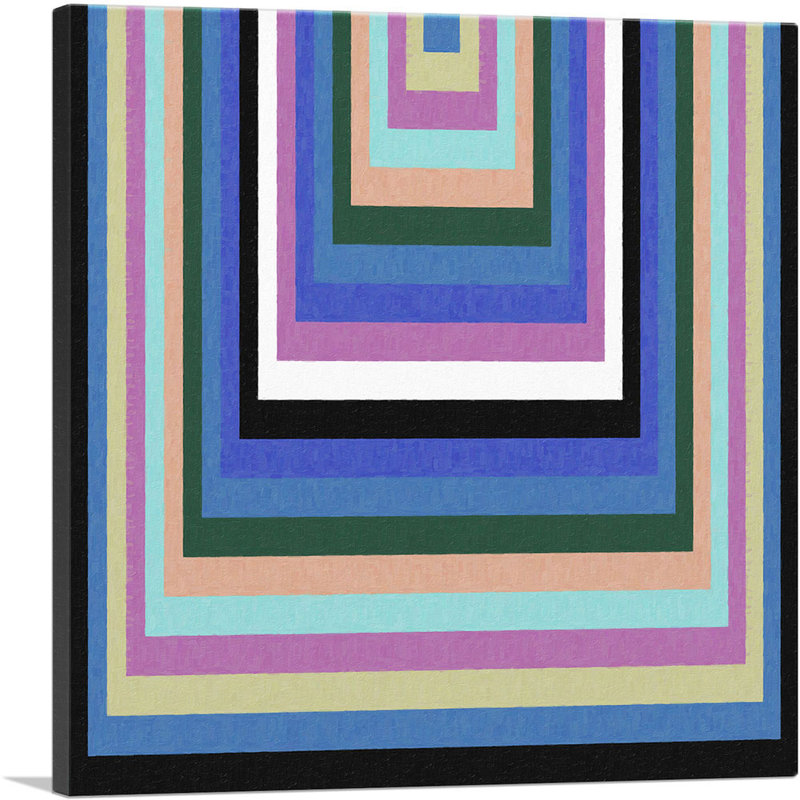 Mid-Century Modern Stretched Squares - Reproduction d'art graphique sur toile tendue, H 36 po x l 36 po x 1,5 po