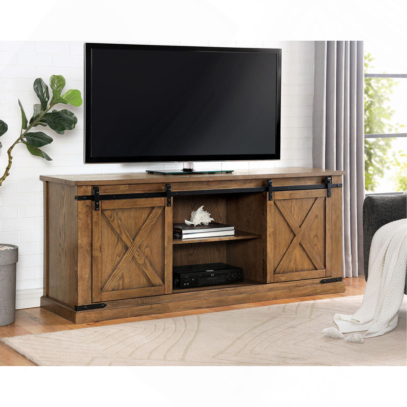 Meuble télé pour téléviseur de 80 po ou moins Shurla, Dark Oak