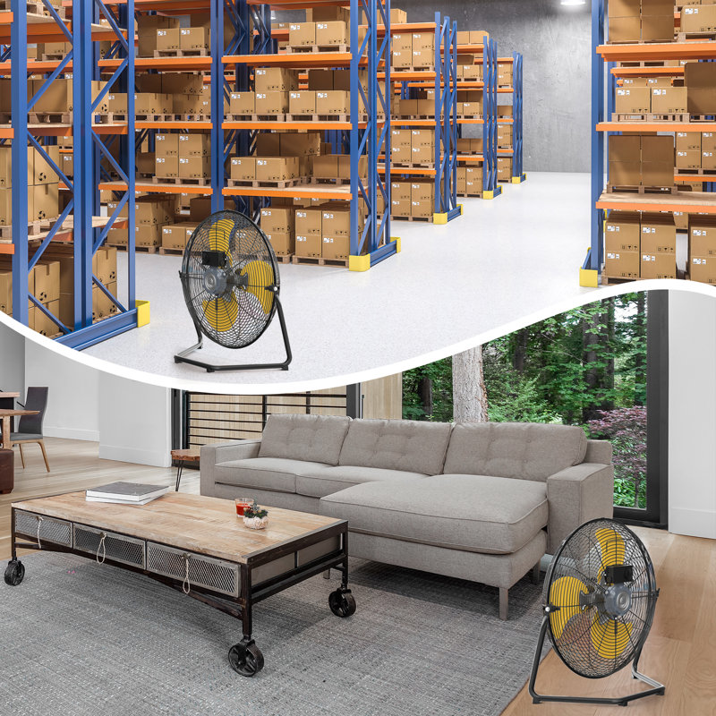 20 Inch 3-Speed Industrial Shop Fan, High Velocity Floor Fan, High Velocity Heavy Duty Metal Fan for Commercial Workshops Warehouse Garage