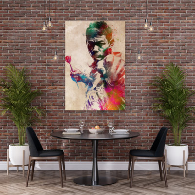 Joueur de fléchettes colorées, art abstrait coloré, portrait